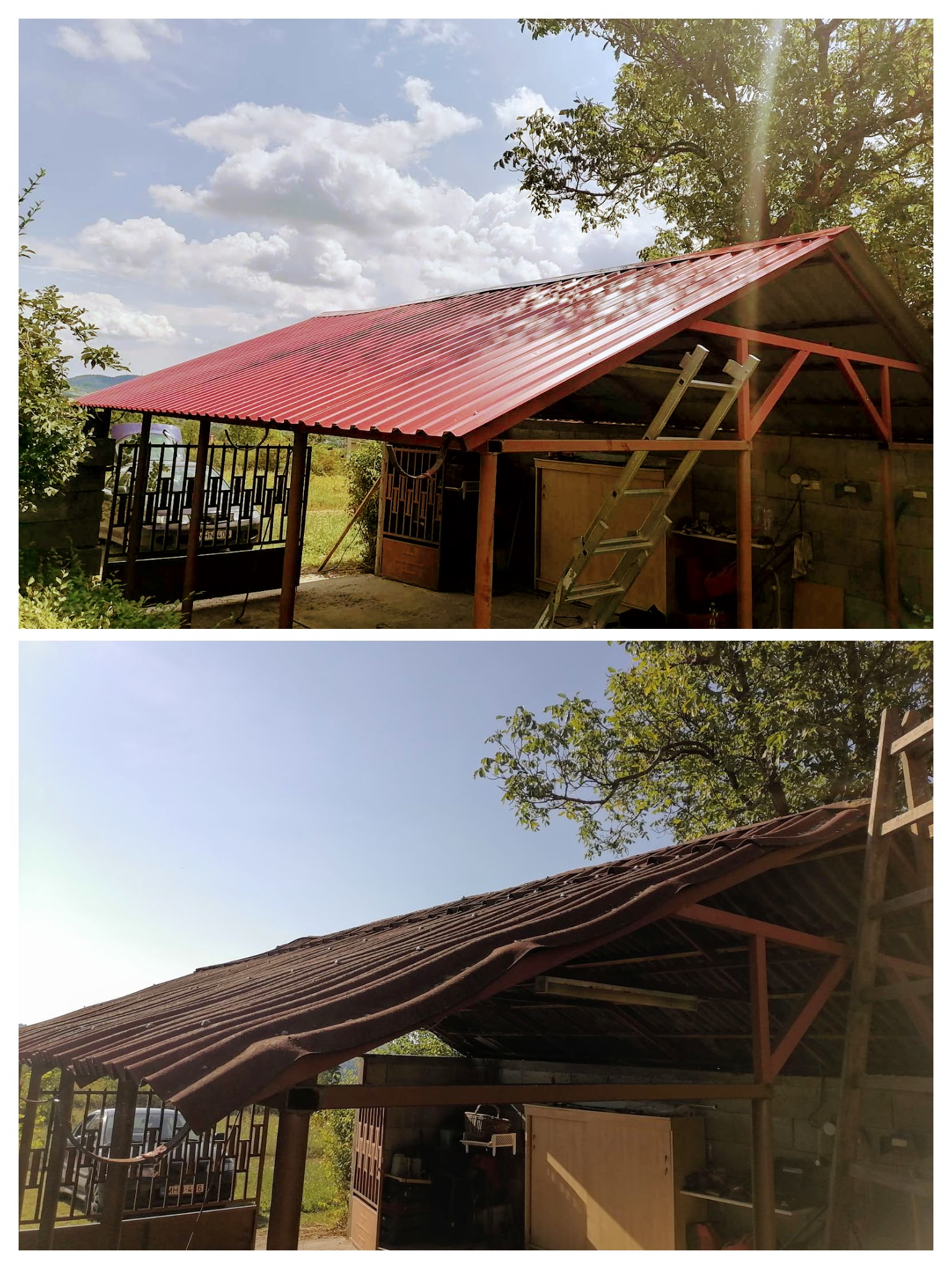 Hullámpala cseréje lemeztetőre